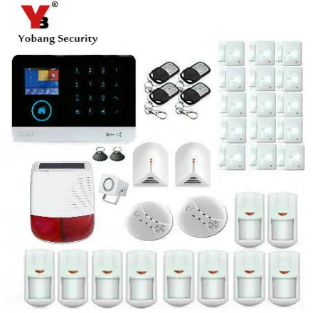 Yobang Security Wireless Fire Solar Power Siren 4.3inch Touch Screen WIFI GSM GPRS Wireless Home Burglar Security Alarm System