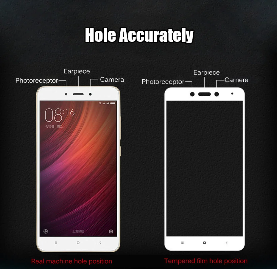 MOUSEMI Glass 4x For Xiaomi Redmi Note 4 Global Glass Tempered Full Cover Film Screen Protectors, For Xiaomi Redmi Note 4x Glass (4)
