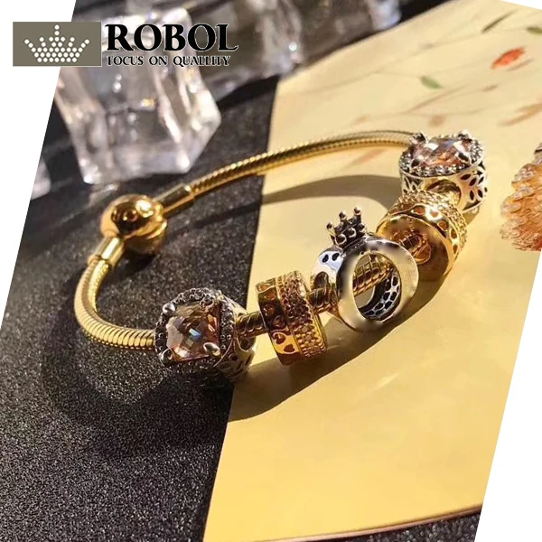 

ROBOL 100%925 Sterling Silver Brand New 1:1 Genuine Stars and Night Never Fallen Fashion Charm Bracelet Set Fit DIY Gift Jewelry