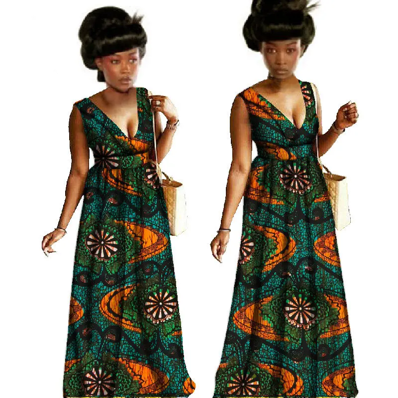 Bazin-African-Wax-Print-Sexy-V-neck-Dresses-Plus-Size-6xl-Africa-Clothing-for-Women-Vestidos(23)