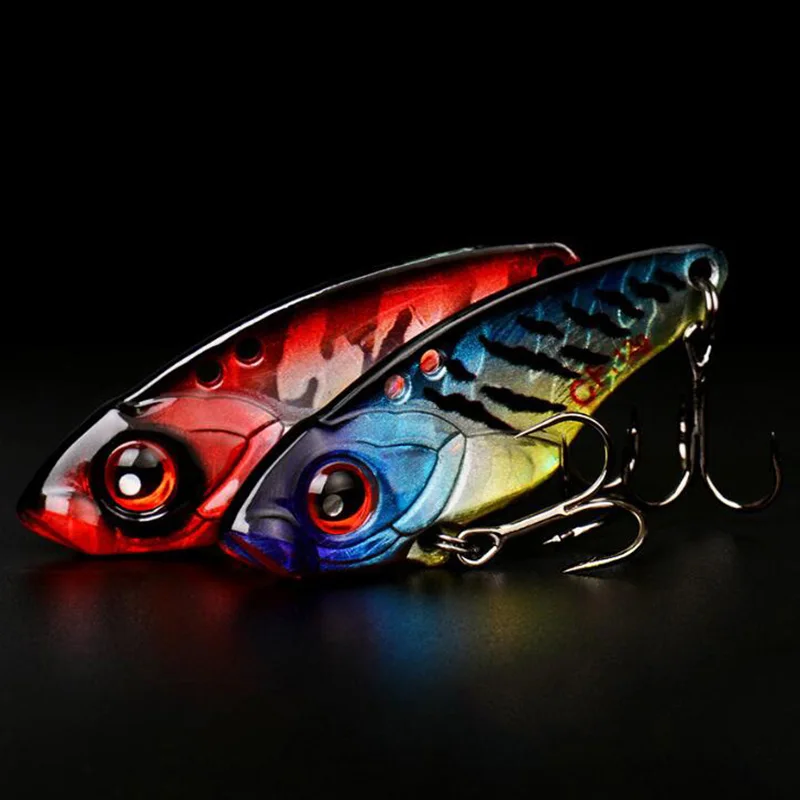

New High Quality 1Pcs 4cm 6g 9g 12g Metal VIB Fishing Lure Crankbait Bass Crank Bait Treble With 2 Hooks Spoon Bait Lead Fish