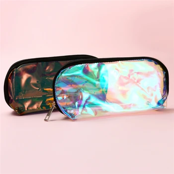 

Simple PVC Material Transparent Pencil Cosmetic Bag Colorful Zipper Cosmetic Bag 2020 New
