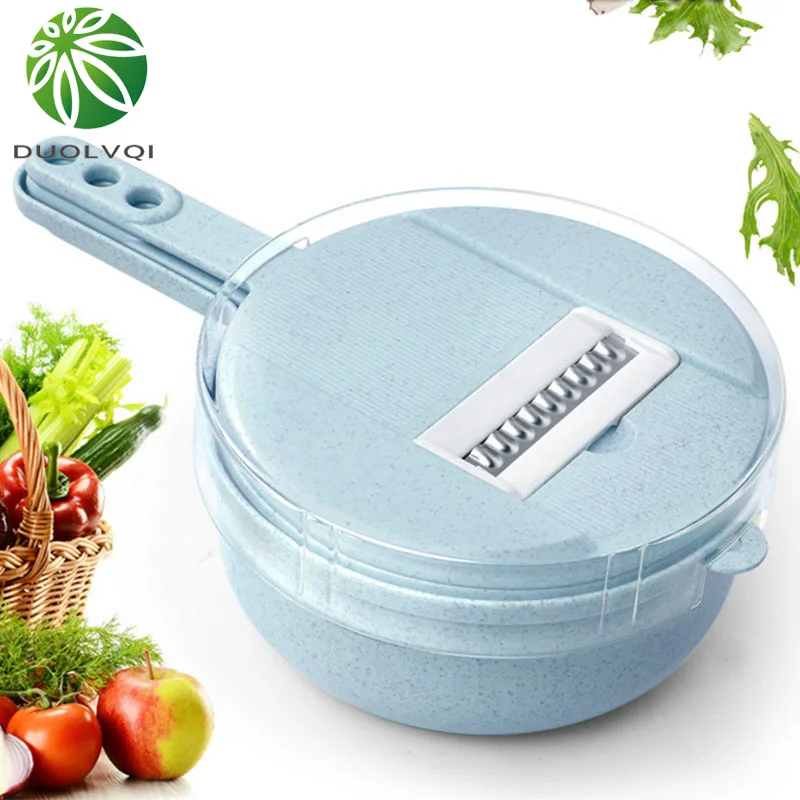 

Duolvqi 8pcs/set Vegetable Fruit Slicer Egg white Separator Potato Shredder Vegetable dryer Multifunctional Kitchen Tool