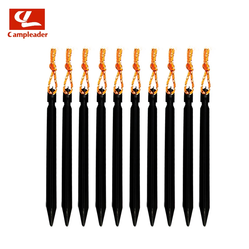 

20PCS Bold Outdoor Triangular Nail Aluminum Tent Accessories Enhanced Triangular Edge Nail 18cm with Rope CL212