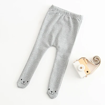 Для новорожденных от 0 до 24 месяцев детские брюки для маленьких мальчиков и девочек с героями мультфильмов, милые длинные штаны-шаровары брюки из хлопка, леггинсы штаны - Цвет: B91K02 gray
