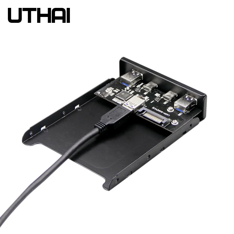 UTHAI G07 4 порта мульти тип-c USB 2,0 USB 3,0 концентратор кронштейн адаптер для рабочего стола 3,5 дюймов разветвитель гибких дисков Передняя панель комбо