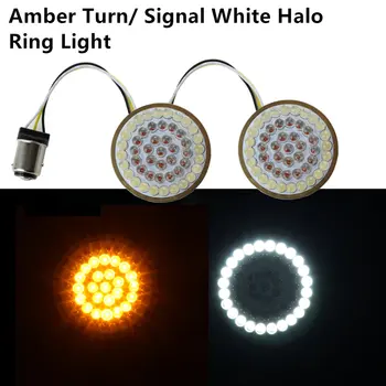 

Motorcycle Light 2" Bullet Style 1157 LED Inserts Turn Signal Panel For Sportster Softail Touring Dyna 2013-2017 2 PCS