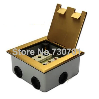 Buy Flip-up Type Floor Socket Box Dual Connector Box Copper Stainless Steel Material Site Computer Phone Jack Copper Wire Grounding