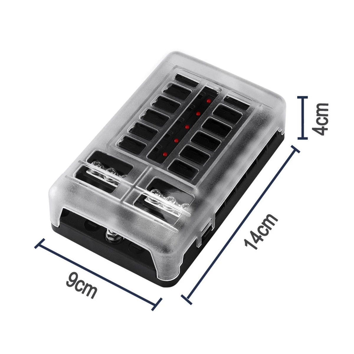 12V 32V Пластик крышка Держатель плавкого предохранителя M5 серьги-гвоздики с Светодиодный индикатор светильник 12 способов лезвие для сборных шин автомобильный комплект для Авто Лодка