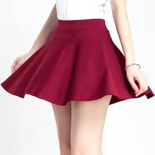 VISNXGI/Женская юбка; коллекция года; сезон весна-лето; плиссированная юбка трапециевидной формы с высокой талией и эластичной резинкой на талии для девочек; Танцевальная юбка ярких цветов для офиса