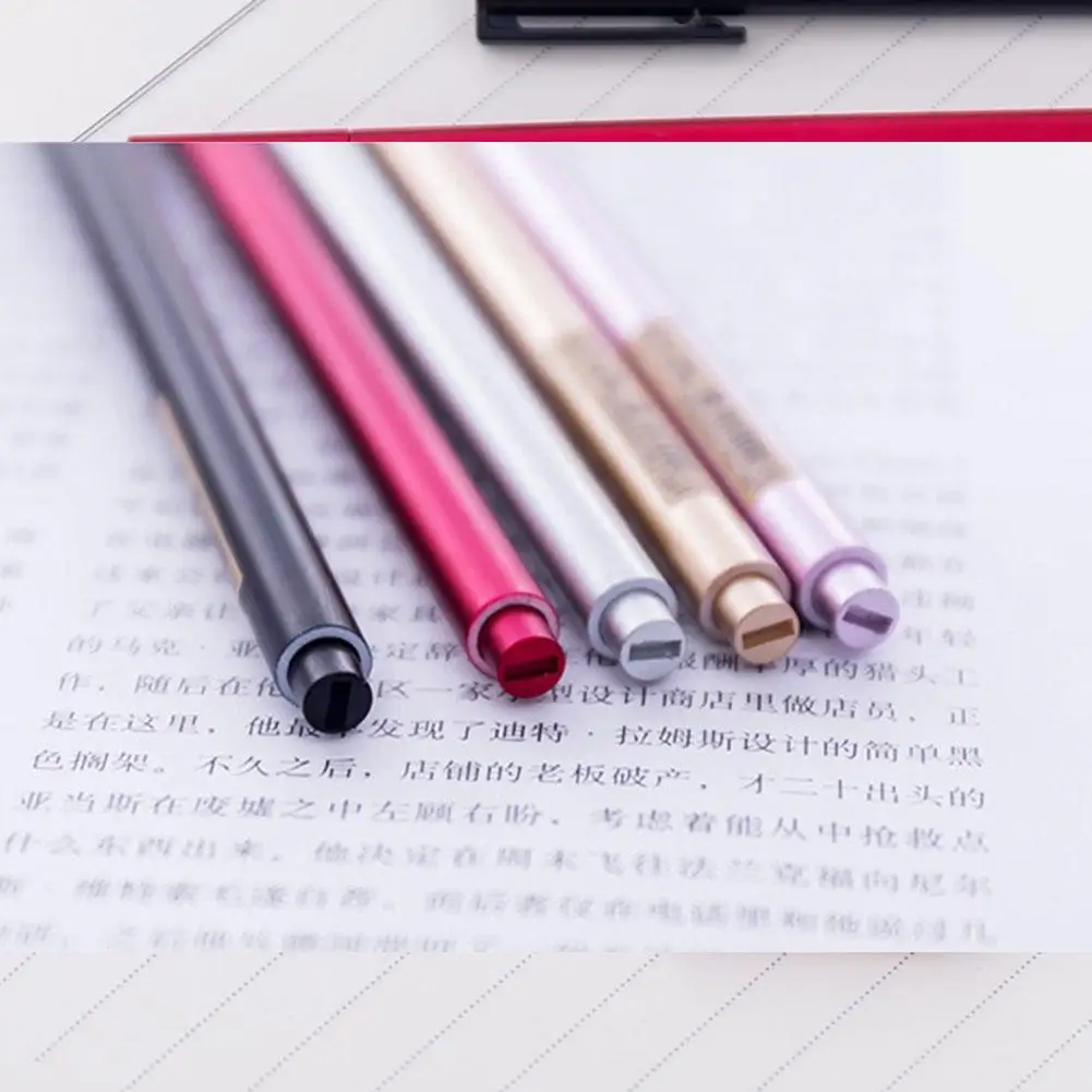 0,5 мм сплошной цвет имитация металлической поверхности гелевая ручка с черной заправкой