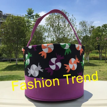 

180pcs/lot Wholesale Personalized Chevron stripe candy Monogrammed Halloween Bucket treat or trick bag 12 styles