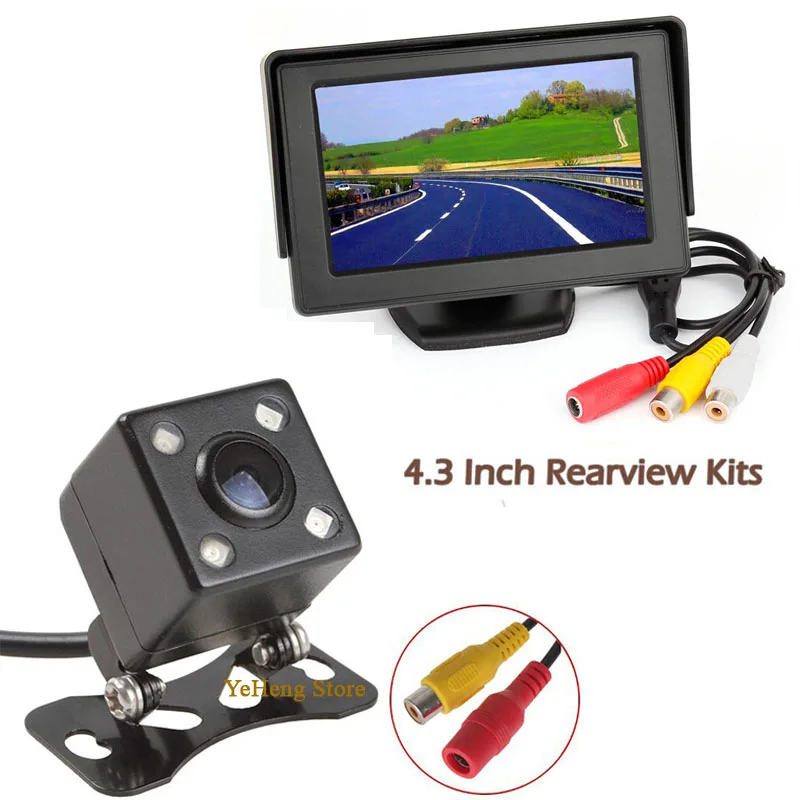 

170 reverse camera CCD Wide angle Camera Rear View Waterproof Car Backup Car Camera with 4.3 Inch Color LED Car Mirror Monitor