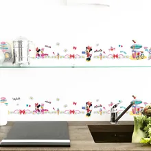 Cartoon Mickey Minnie PVC Wall Stickers For Nursery Kids Room Window Wardrobe Kitchen Decor Children Mural Wall Decal Art Poster