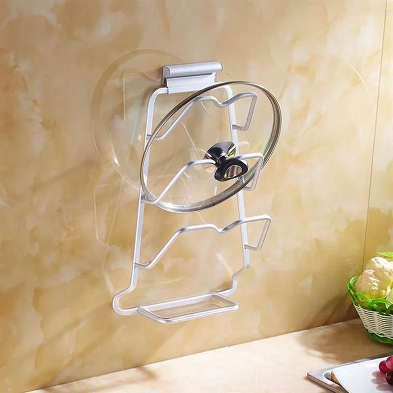

Cover energy hole pot power hanging aluminum wall shelf suction set water room multiple racks Taina box kitchen wall LO827349