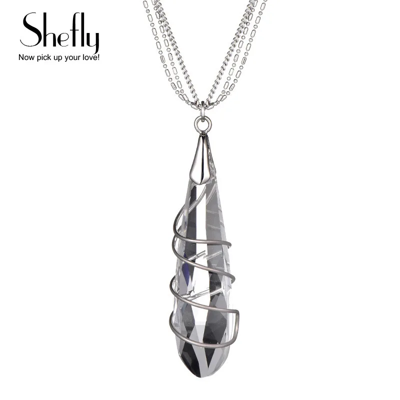 

Exaggerate Long Pendant Necklaces For Women 3 Colors Vintage Necklace Big Waterdrop Design Necklaces Gift XL07456