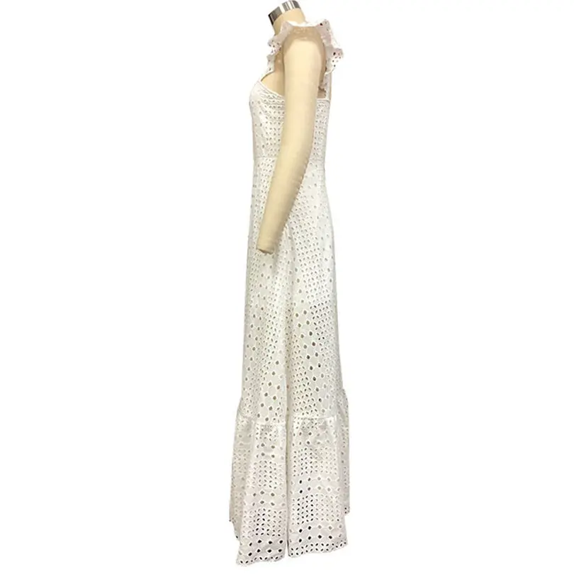 New Women Summer Boho Strappy Sexy Solid Long Maxi Dress Bohemian  Beach Holiday Dresses Long Lady Elegant Casual Dress #4A30 (8)