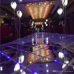 Роскошные Блестящие Crystal LED Свадебные зеркало Ковры проходу бегун T Station оформление сцены реквизит 60x60 см 10 шт./лот бесплатная доставка