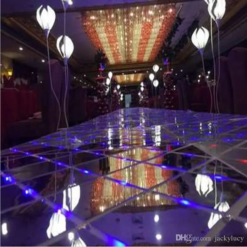 

Luxury Shiny Crystal LED Wedding Mirror Carpet Aisle Runner T Station Stage Decoration Props 60 X 60 cm 10pcs/lot Free Shipping
