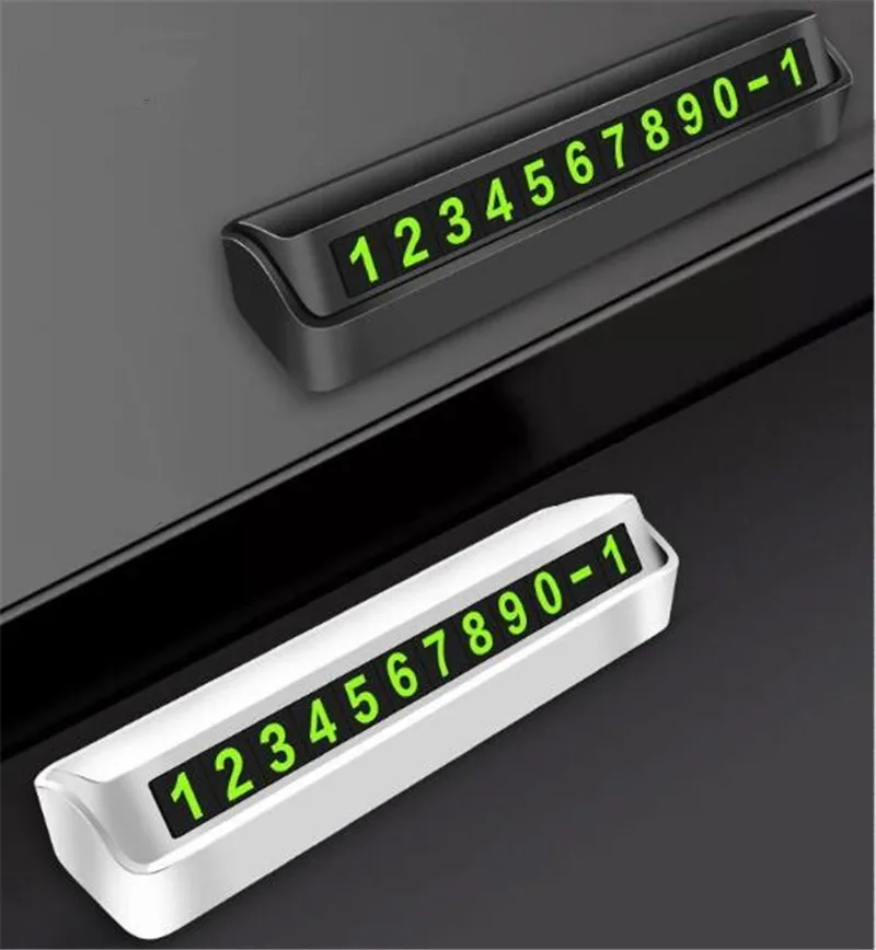

100pcs New Car Styling Temporary Parking Card Phone Number Card Plate Telephone Park Stop Automobile Sticker With Night Luminous
