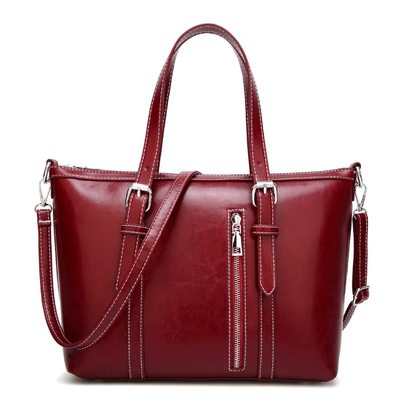 

MeanCat Summer New Retro Fashion Ladies Tote Bag Large Capacity Female Handbag in Wine Red Color Three Roots for Held