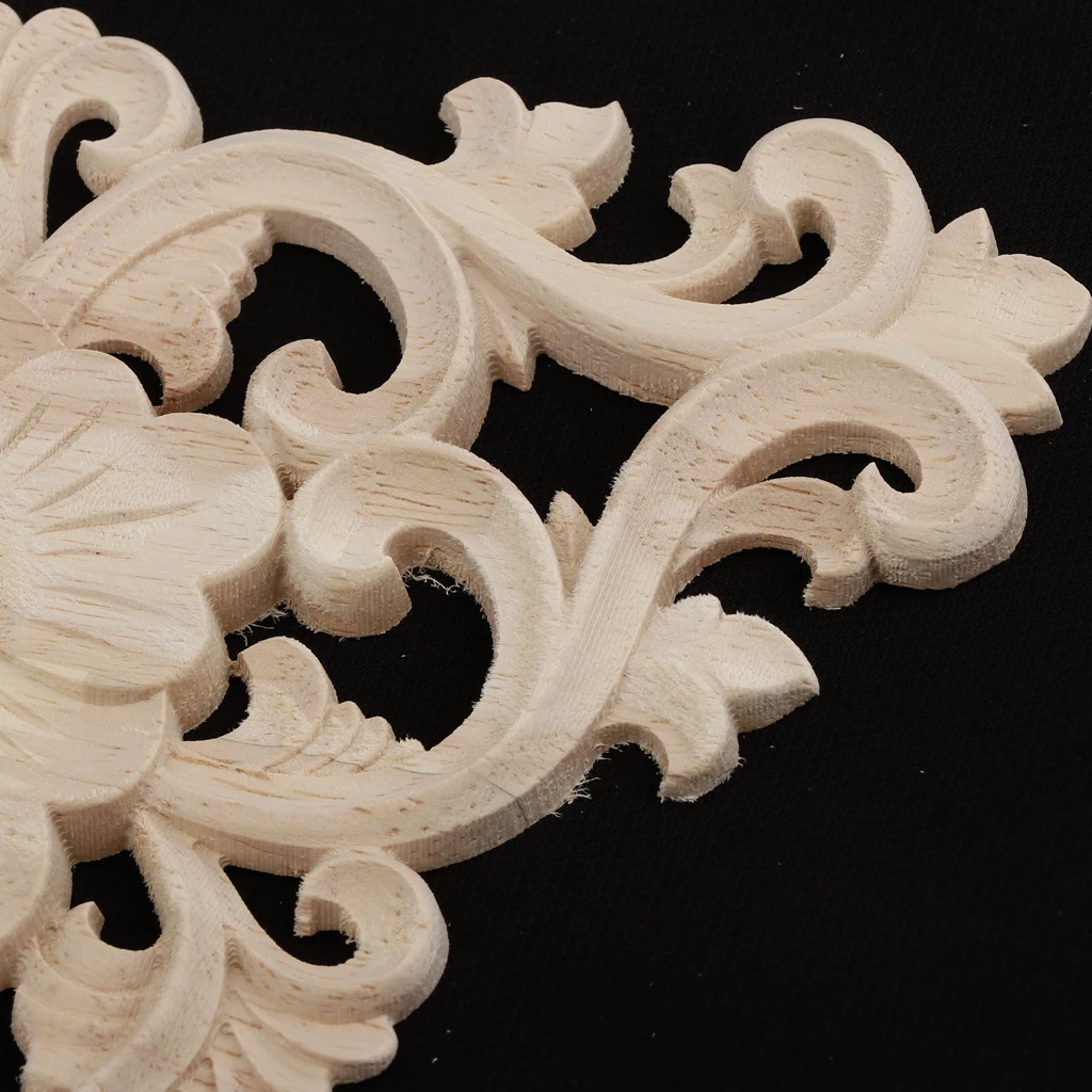 Wooden Carved Corner Applique Frame Furniture Craft Cabinet Corner Onlay Mouldings Handcraft Decor