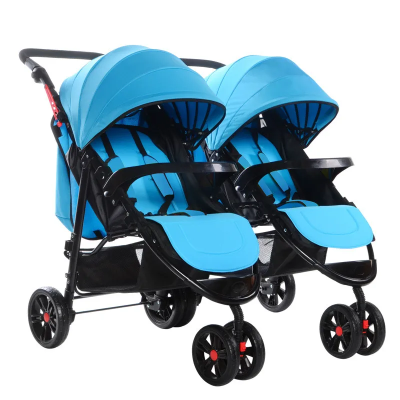 

2018 splittable twins baby stroller sitting lying folding two seat stroller double seat baby infant buggy