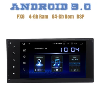 

PX6 Android 9.0 Car GPS Radio player for toyota universal corolla Hilux rav4 prado vios with DSP 4+64GB wifi 4g usb Auto Stereo