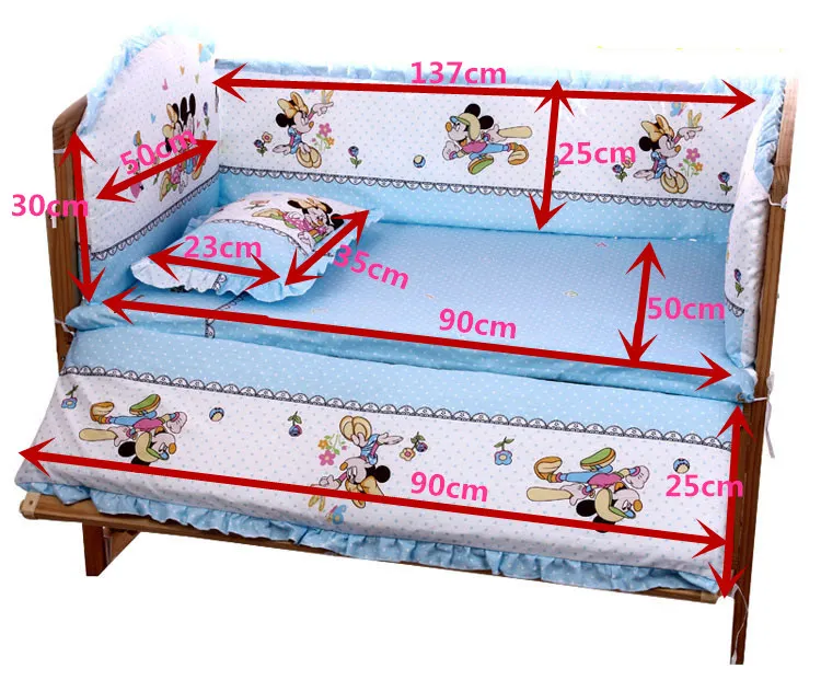 5 шт. Хлопок Детская кровать бамперы для новорожденных малыша мягкие постельные принадлежности наборы наволочка простыня для младенцев Детские кроватки бампер
