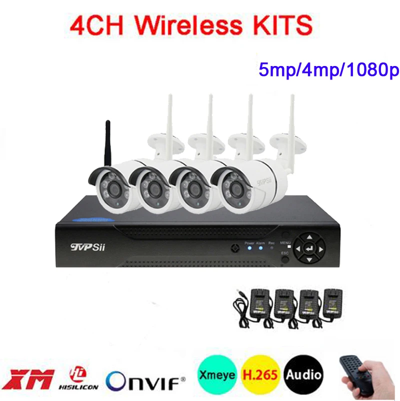 

5mp/4mp/1080p Dahua six array Infrared Xmeye APP Waterproof HD H.264 25fps 4 Channel WIFI Wireless IP Camera kits Free Shipping