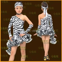 Детские бальные платья Танцы модельные пикантные латинские юбки поставлена длинная юбка в полоску для девочек латинская Танцы платье