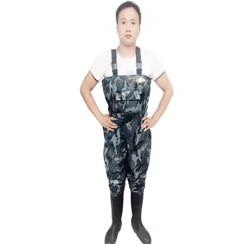 Camouflage 0.34mm Fishing Waders Waterproof Nylon+PVC Fabric Breathable Waist Belt+Pocket Design Widly Used Hunting Fish Overall