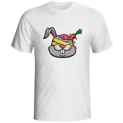Творческий Дизайн зомби Банни футболка Новинка скейт Панк Забавный Кролик футболка поп Стиль Прохладный моды животного Unisex Tee