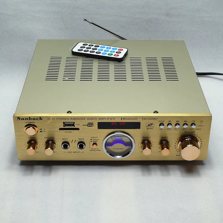 Hi Fi аудио усилитель для караоке с FM радио и пультом дистанционного управления