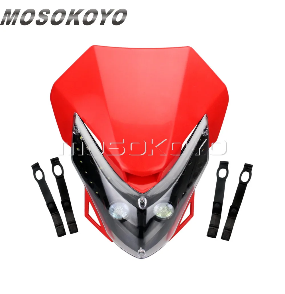 Supermoto мотоциклетный головной светильник для FZR Fazor FZ6 YZF R1 R6 Dirt Bike Motocross Head Lamp w/светодиодный светильник указателя поворота