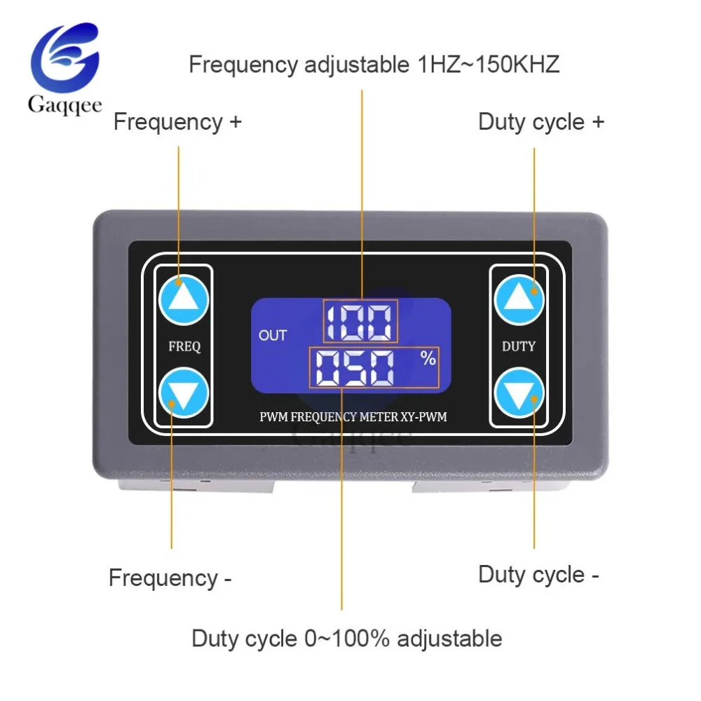 Цифровой ЖК-дисплей PWM частота импульса коэффициент рабочего цикла 1 Гц~ 150 кГц Регулируемый прямоугольная волна генератор сигналов