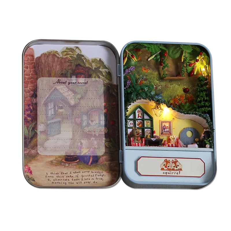 Box Theatre DIY Doll House Furniture Miniatura For Dollhouse Light House For Dolls Toys For Children JUNGLE TIME T001#E - Цвет: T004