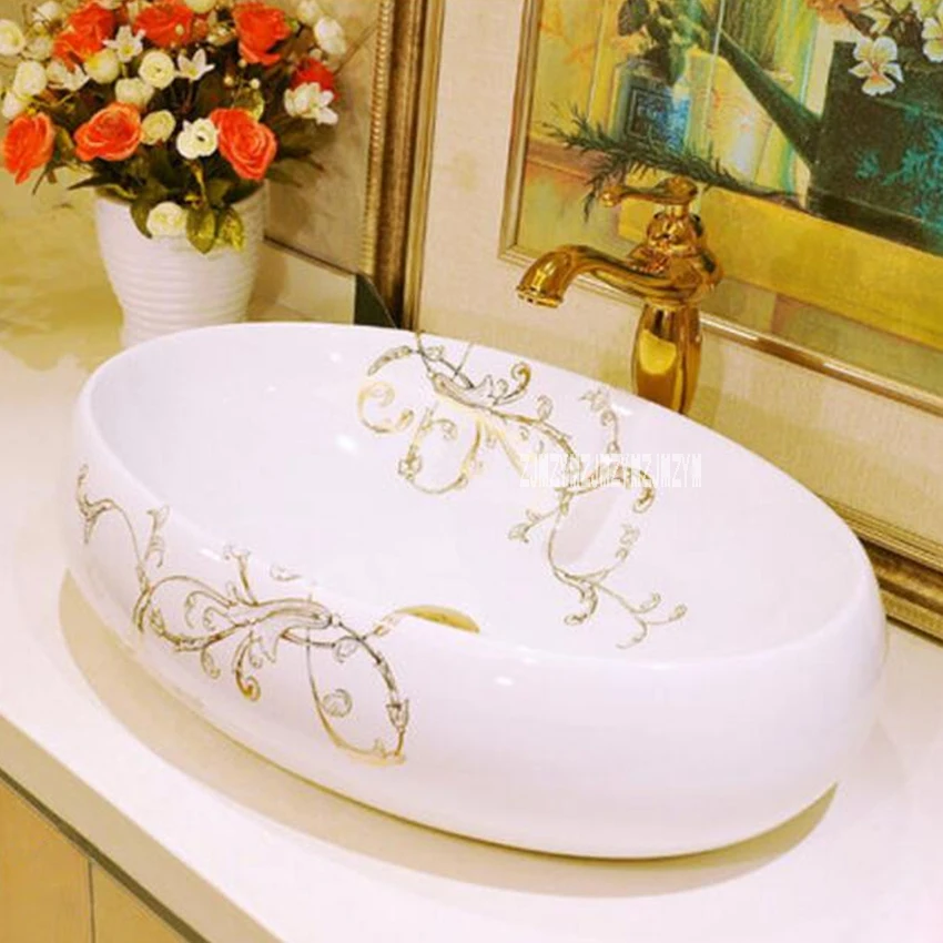 

JT-9230 Countertop Sinks Ceramic Art Basin Ceramic High-quality Home Counter Top Wash Basin Household Bathroom Sink Washbasin