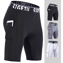 Шорты брюки быстросохнущая Бег тренировки карман теннисный зал Training короткие для мужчин фитнес дышащие