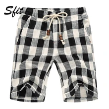 Sfit летние мужские клетчатые повседневные шорты быстросохнущие пляжные шорты со шнуровкой свободные фитнес-шорты для тренировок модные спортивные шорты для бега
