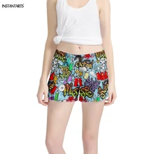 INSTANTARTS новые спортивные шорты для йоги женские красочные граффити шаблон Спортивная одежда для женщин дышащие тренировки Короткие штаны Фитнес