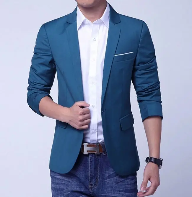 Mens new fashion blazer blue black notch party coat wedding jacket ...