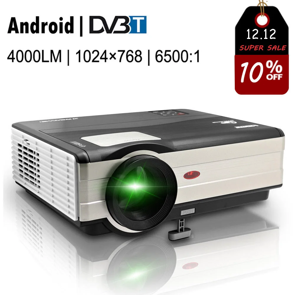 CAIWEI DVBT 4000 Lumens Home Digital TV Projector LED LCD Full HD 1080p