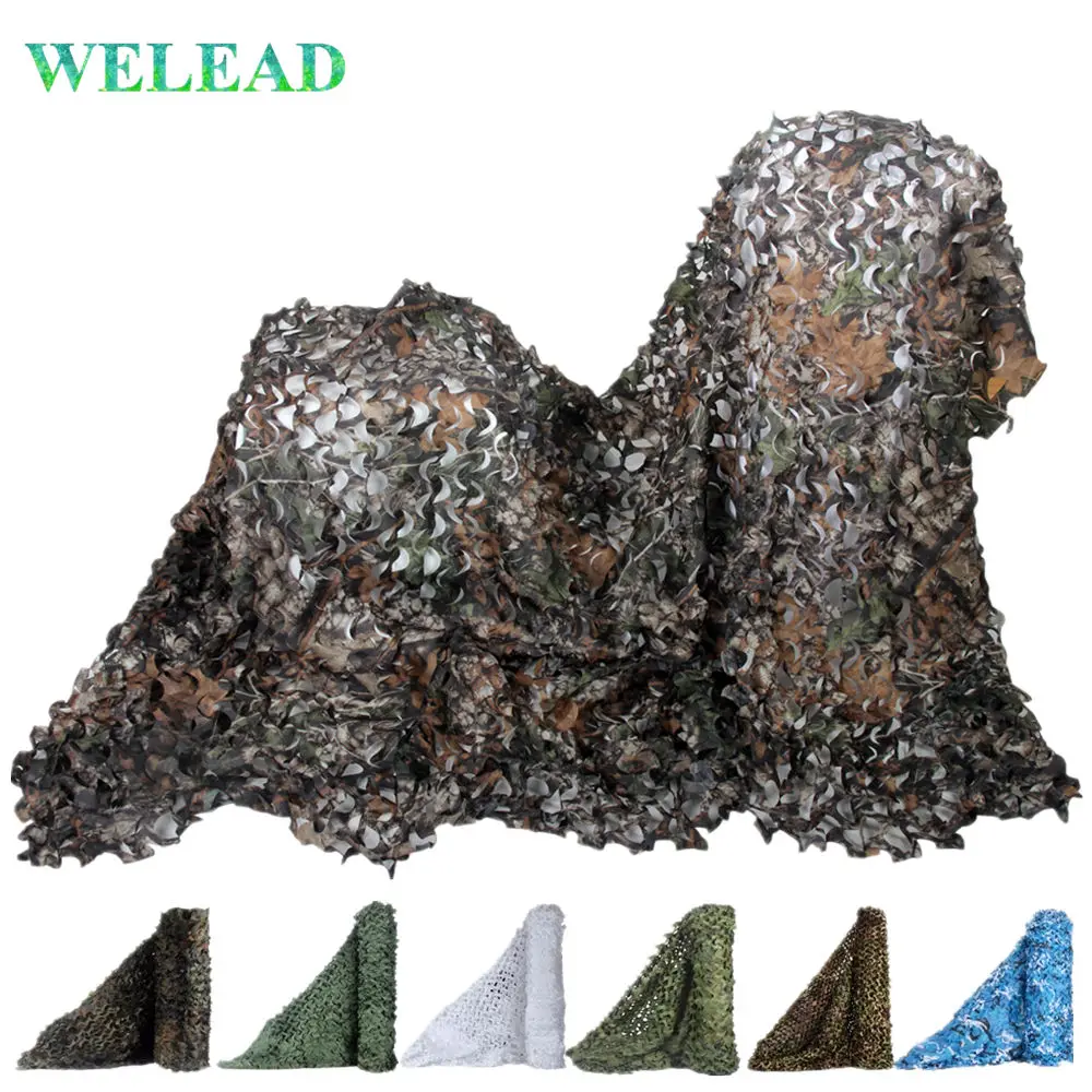 

WELEAD 18 Colors 1.5x2 Reinforced Military Camouflage Net Army Green White Sand 1.5x2M 1.5*2 1.5*2M for Garden Shade Hiding Mesh