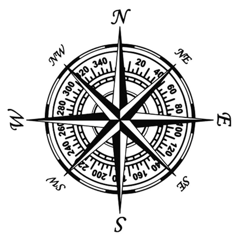 

1 Pcs 20cm*20cm Compass Nautical Navigate Vinyl Car-styling Decal Motorcycle Car Sticker
