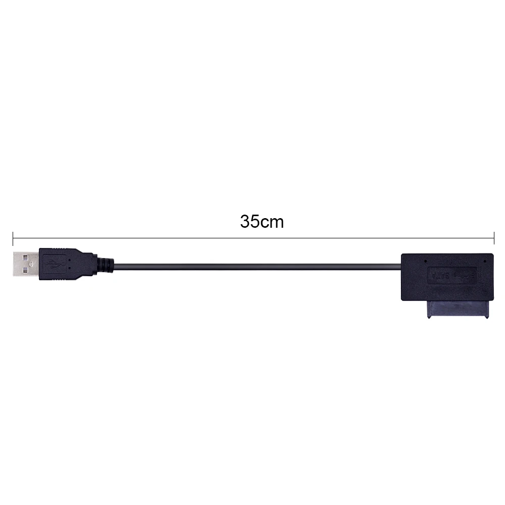 CHIPAL USB 2.0 to Mini Sata II 7+6 13Pin Adapter Converter Cable steady style for Laptop CD/DVD ROM Slimline Drive HDD CADDY