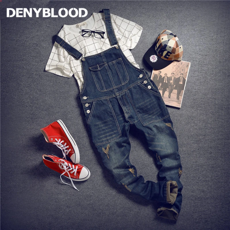 Dear Blue Мужские джинсы denyblood джинсы с рваной отделкой рваный комбинезон мужские джинсовые комбинезоны мешковатые брюки карго с подтяжками джинсовый комбинезон на лямках 259 - Цвет: Dear Blue