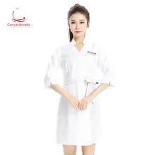 Здоровье магазин медсестры платье салон красоты Рабочая одежда татуировки художника маникюра спа косметолога сплошной цвет платье Рабочая одежда