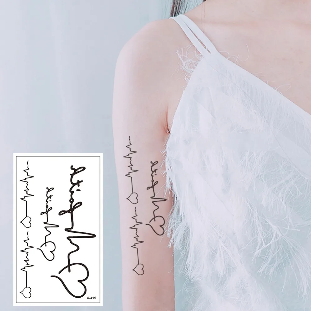 

Sexy Feather Words Black Letter Temporary Tattoo Girl Finger Body Arm Art Drawings Tattoo Sticker Men Makeup Hand Tatoo X-419