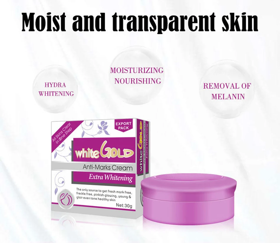 White Gold Antimarks Whitening Pearl Face Cream Deep Hydration And